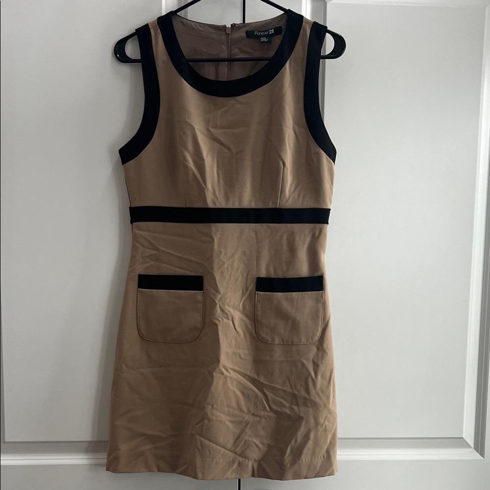 Forever 21 Tan and Black Mini Dress